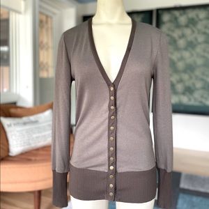 Cardigan, Nwot, Small, light brown, snap up, Really Nice
